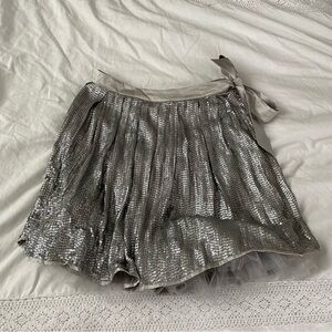 Vian Hunter MEDIUM silver full skirt sequin tulle lined party evening
